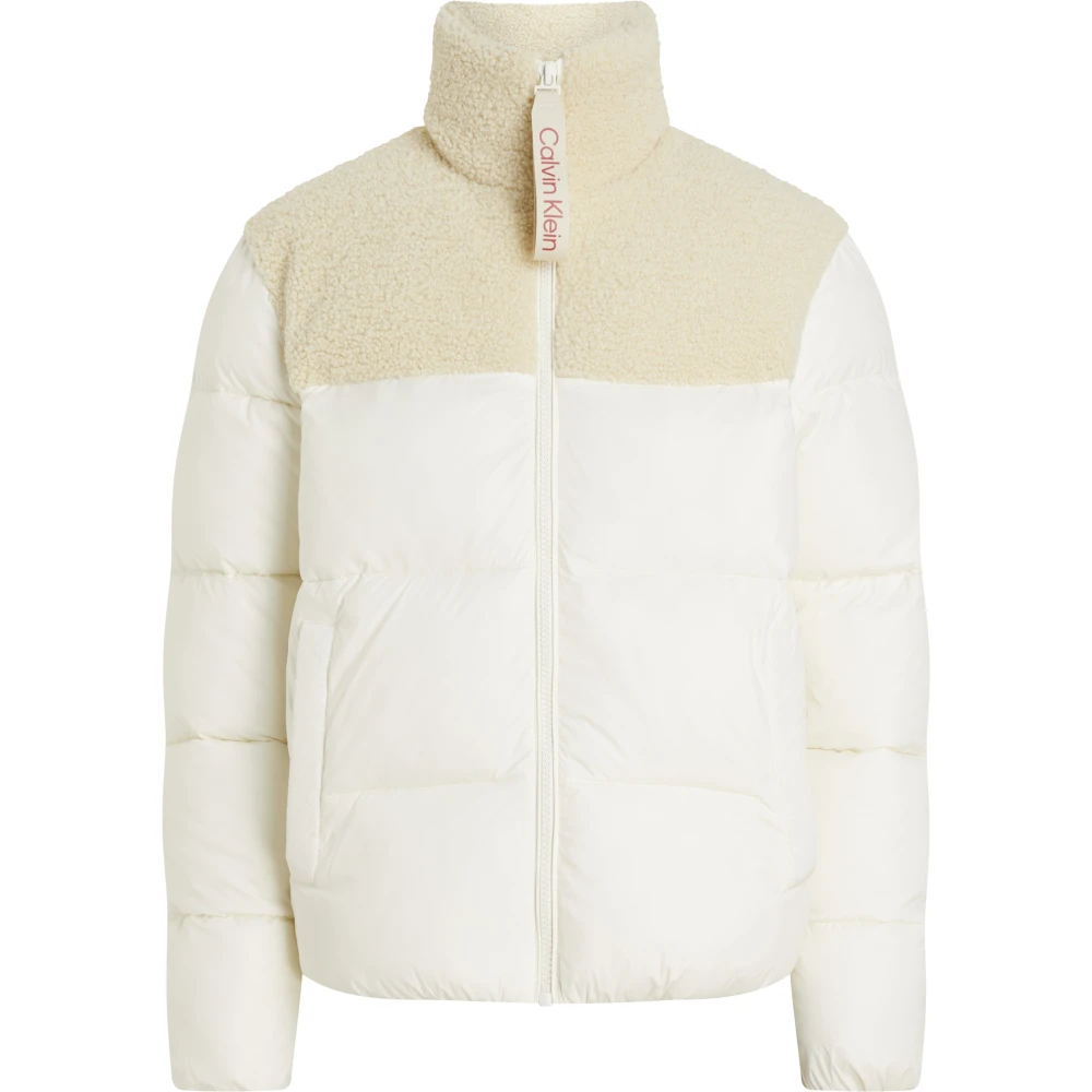 Calvin Klein Multicolor Sherpa Panel Donsjas White Heren