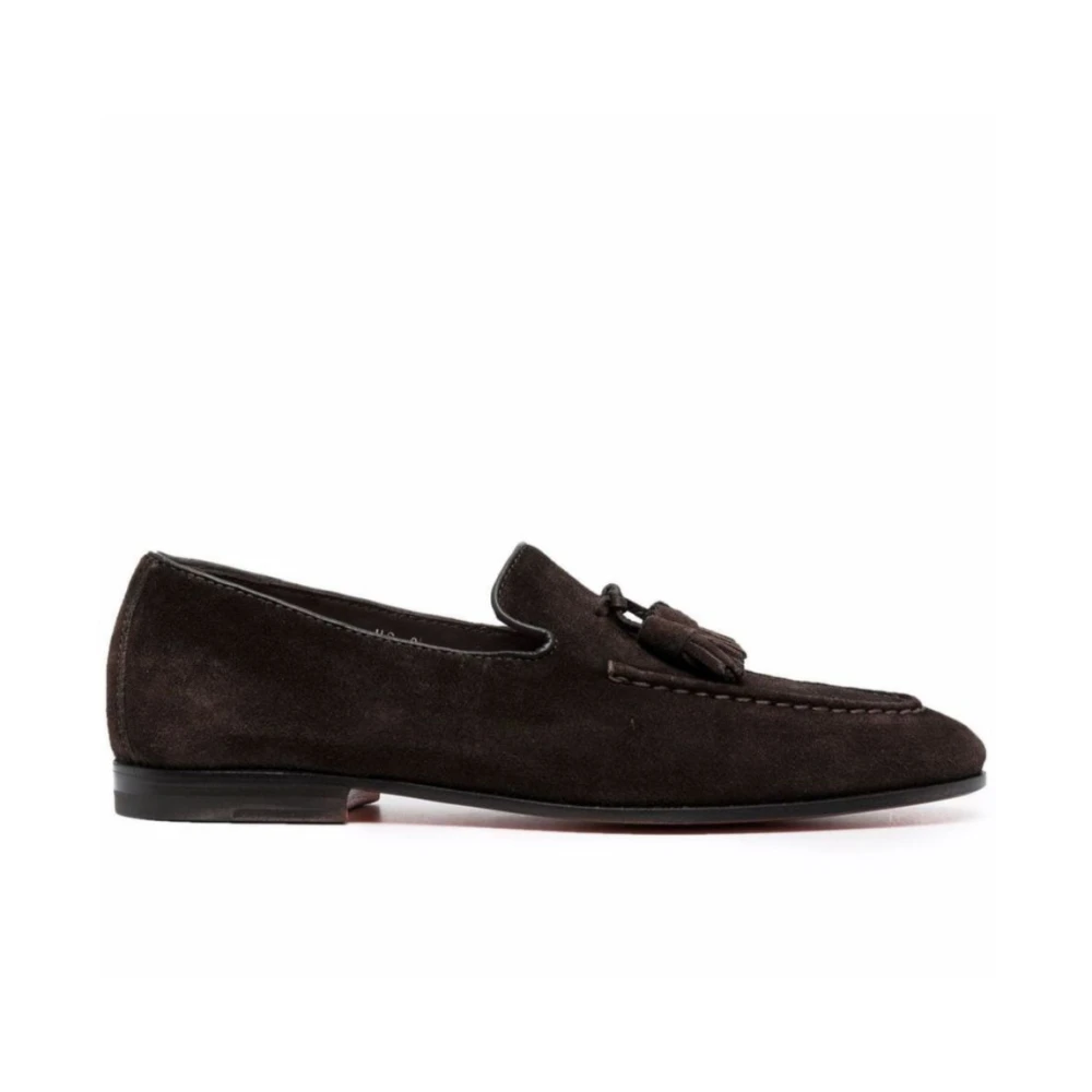 Santoni Men's Brown Leather Loafers