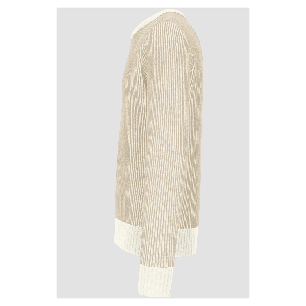 add Trui IN Dubbele Zijden RIB Beige Heren