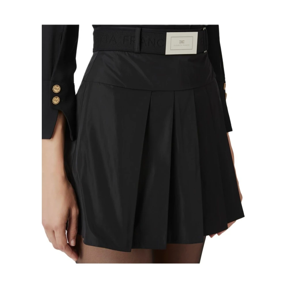 Elisabetta Franchi Katoenen Mini Jurk Black Dames