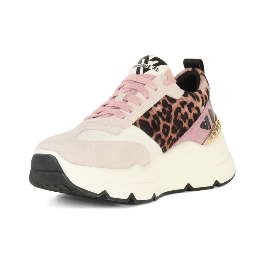 Emanuelle Vee Sneakers met contrastinzetten van leer Pink Dames