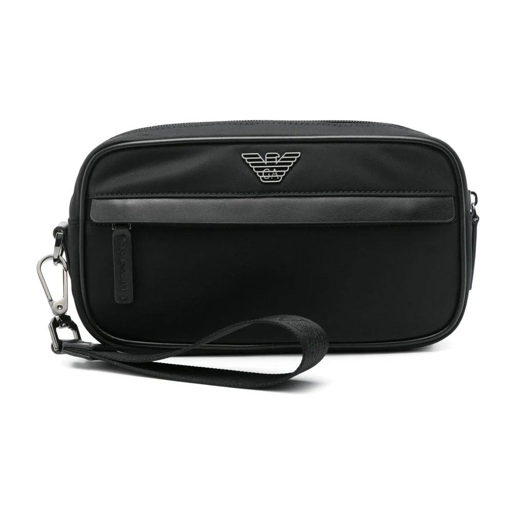Emporio Armani Zwarte Schoonheid Rits Pols Clutch Black Heren