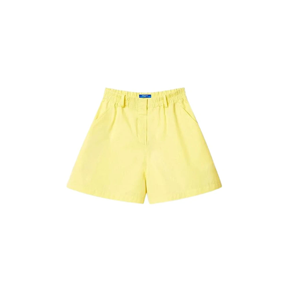 Nina Ricci Hoge Taille Citroengele Shorts Yellow Dames