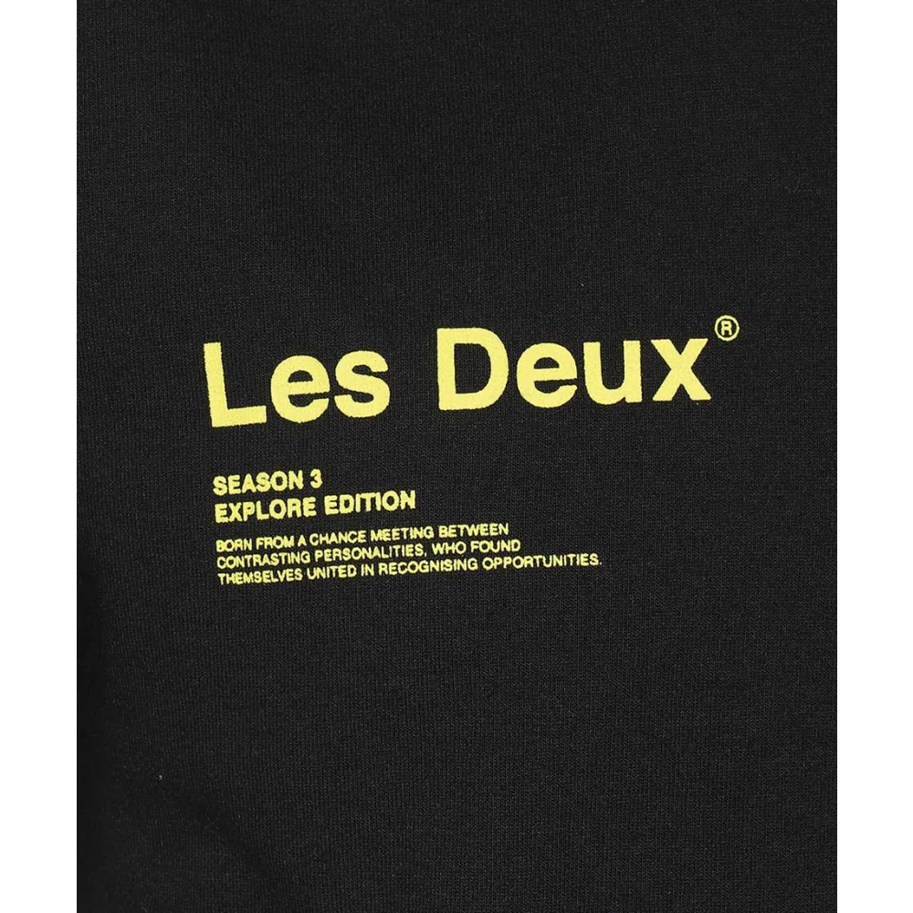 Les Deux Brody Crew-Neck T-Shirt met Achterprint Black Heren