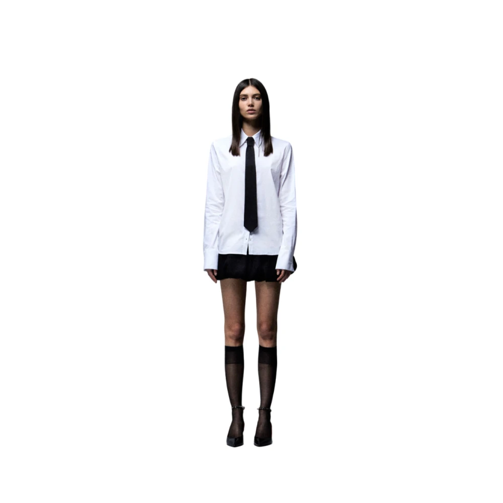 Aniye By Witte Stretch Poplin College Overhemd White Dames