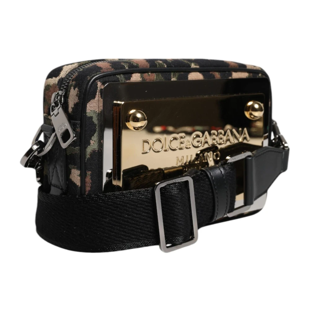 Dolce & Gabbana Leopard Jacquard Crossbody Tas met Afneembare Band Multicolor Dames