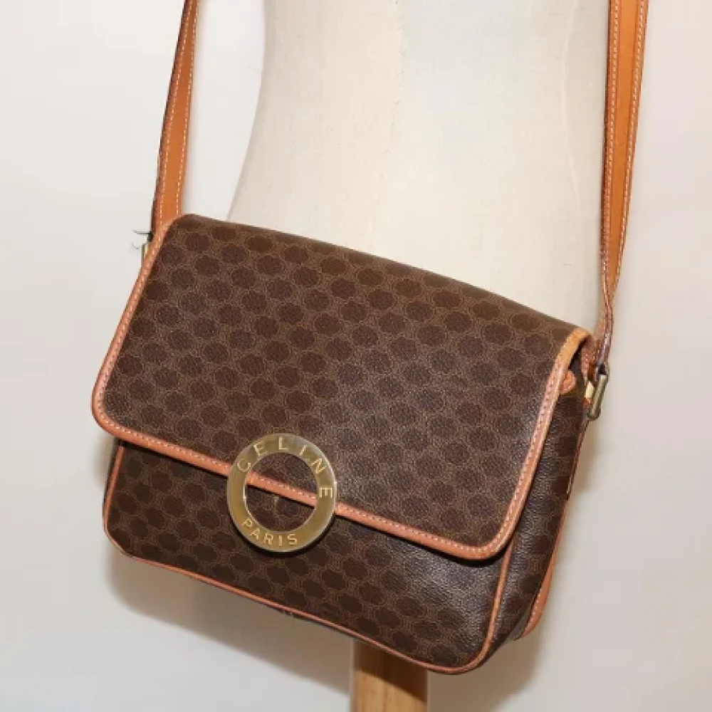 Celine Vintage Pre-owned Canvas shoulder-bags Brown Dames