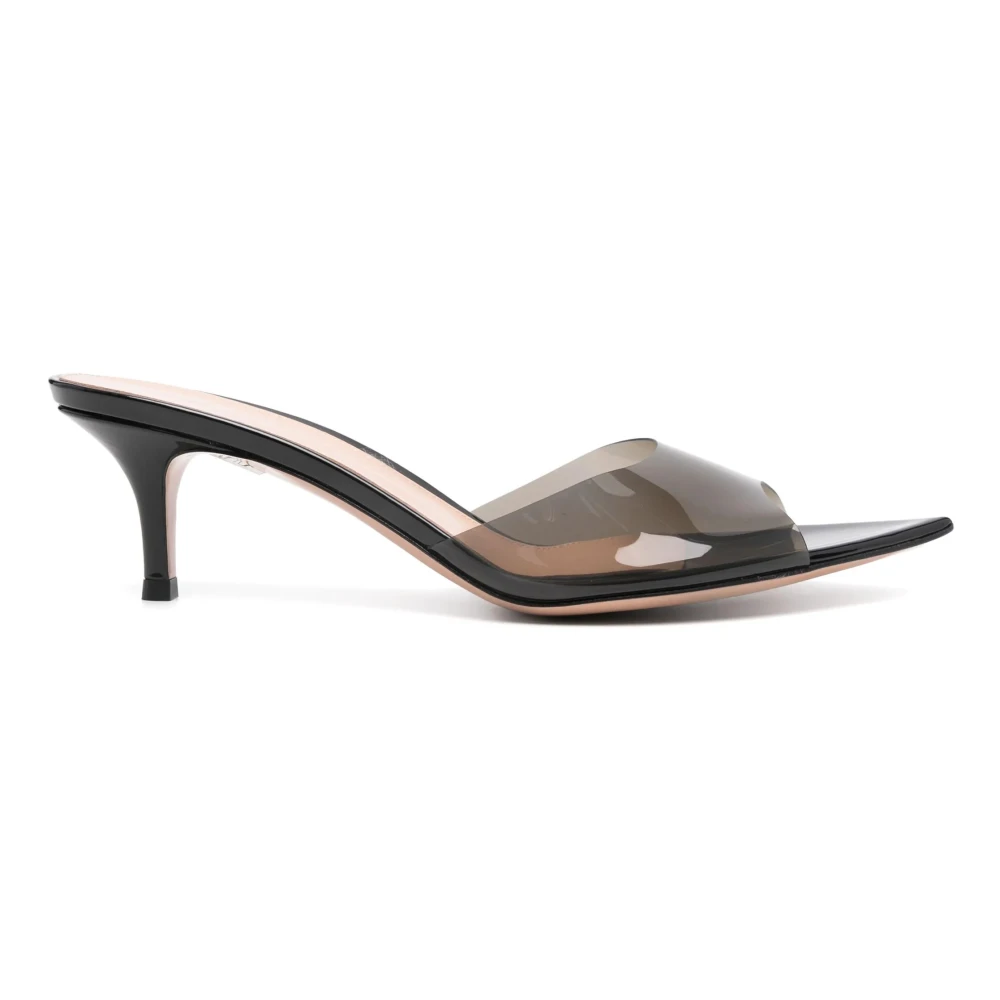 Gianvito Rossi Women's Black Heeled Mules, 2 Uk, Elle 55