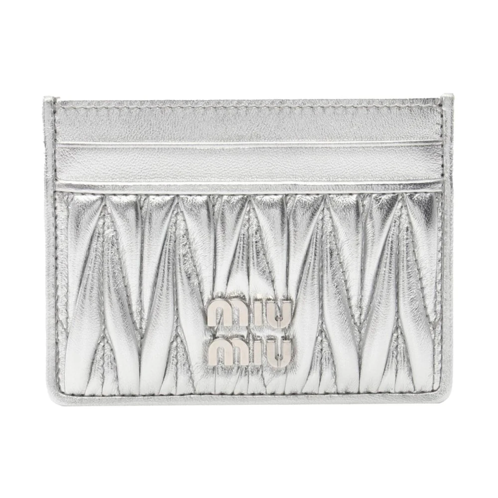 Miu Miu Pre-Owned Women's Gray Pre-Owned Vintage Matelassé Leather Card Holder