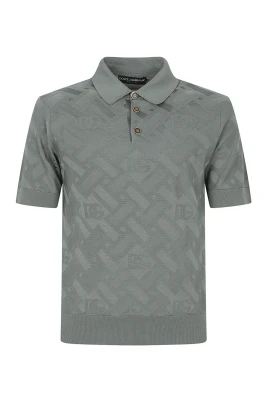 Micro-dot Stitch Silk Polo Shirt