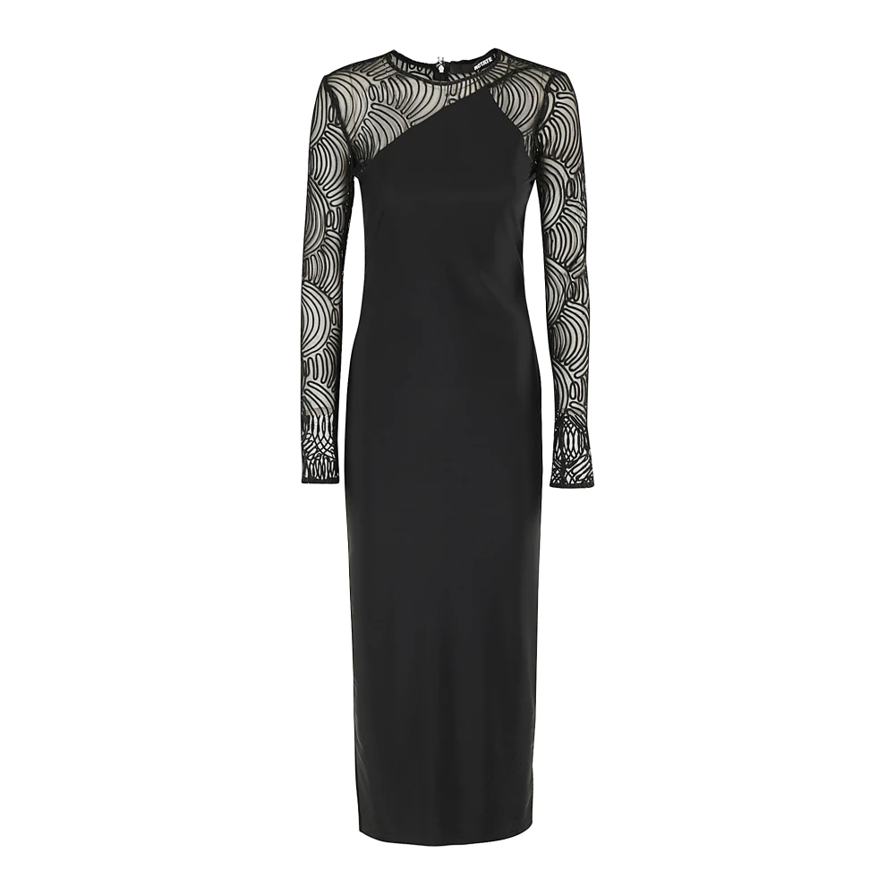Rotate Birger Christensen Elegante Maxi Jurk Black Dames