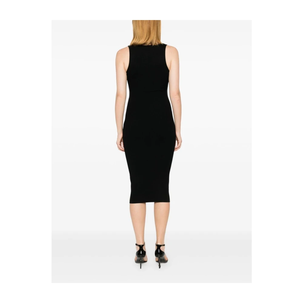 Elisabetta Franchi Elegante Nero E Bianco Jurk Black Dames