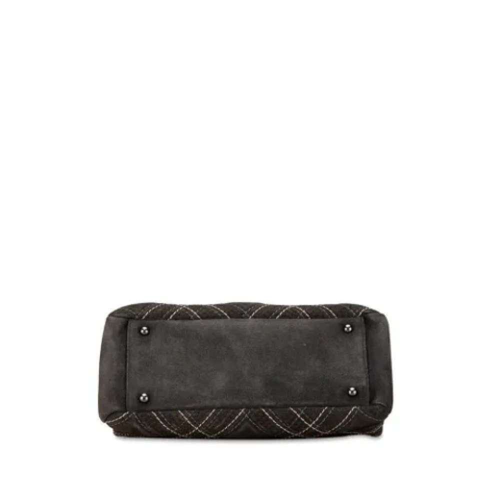 Chanel Vintage Pre-owned Leather shoulder-bags Gray Dames
