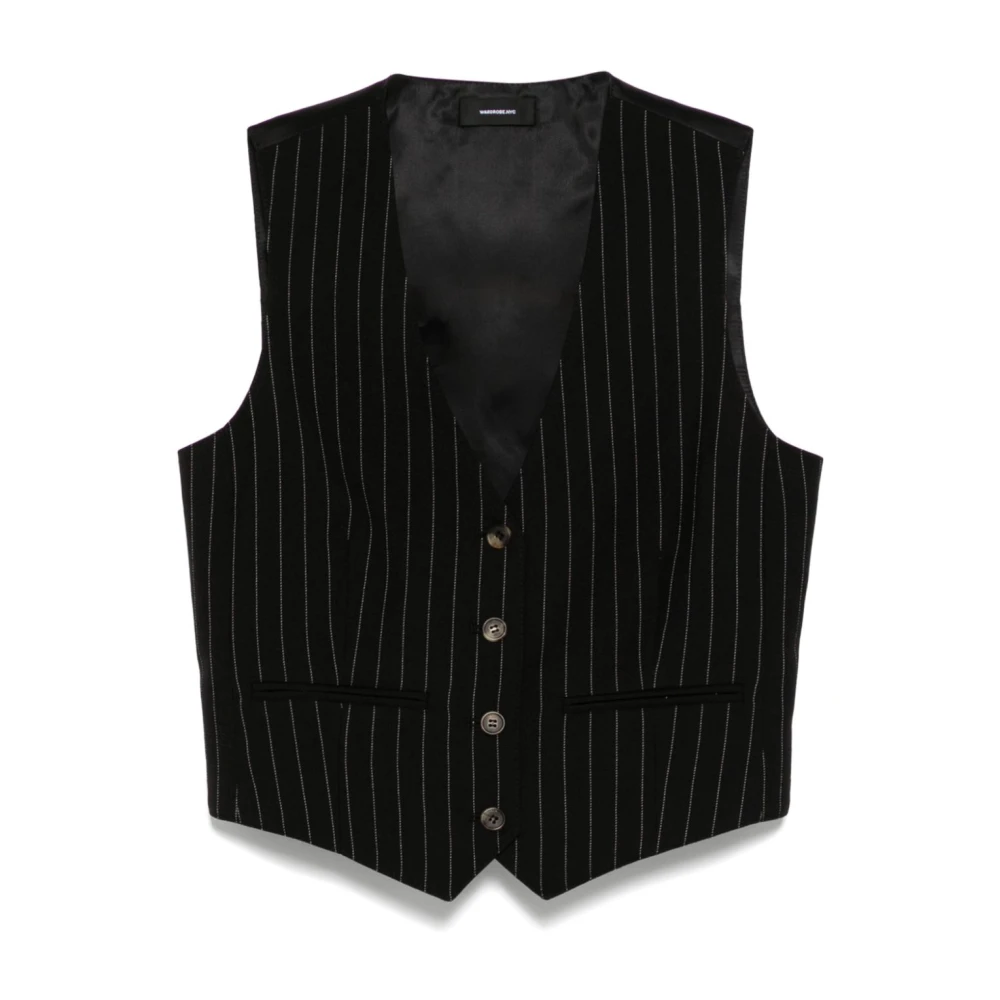 Wardrobe.nyc Zwart Gestreept Vest Black Dames