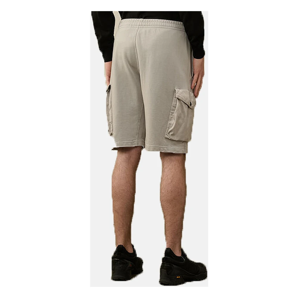 C.P. Company Cargo Katoen Fleece Bermuda Shorts Gray Heren