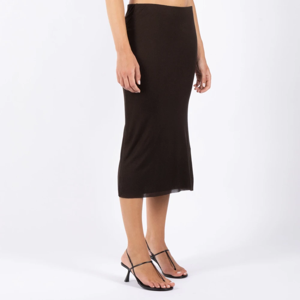 Khaite Donkere Bruine Rok Elegante Stijl Brown Dames