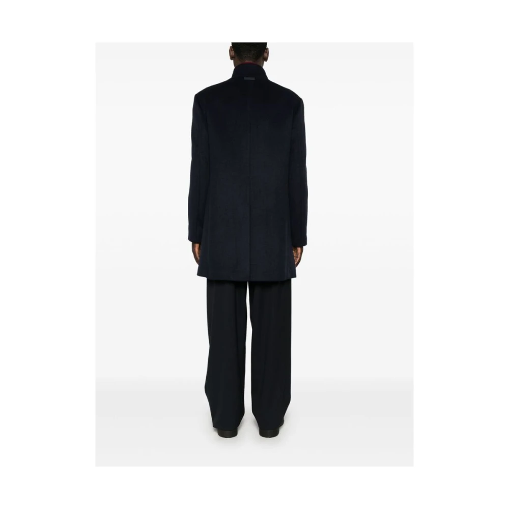 Calvin Klein Zwarte wollen blend jas met pieklapels Black Heren