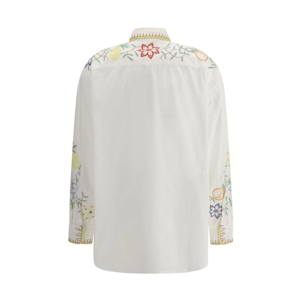 Alemais Bloemen Geborduurd Overhemd Model White Dames