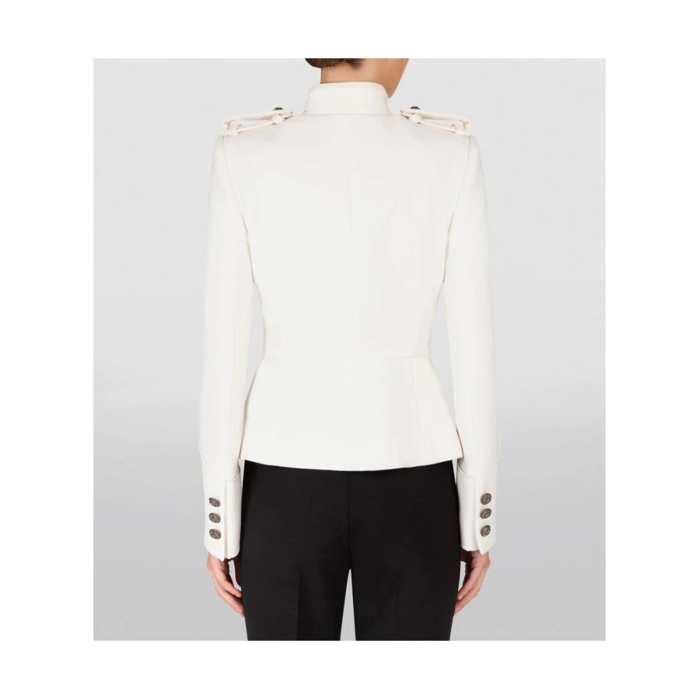 Dolce & Gabbana Militair-geïnspireerde wollen jas & mantel White Dames