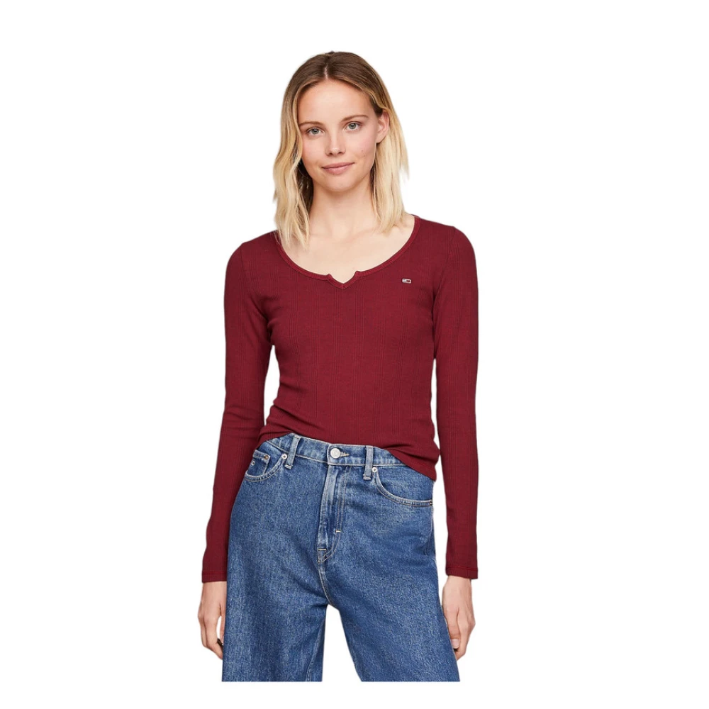 Tommy Jeans V-hals Top White Dames