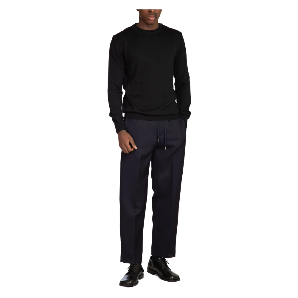 Costumein Gebreide Crewneck Sweater Black Heren