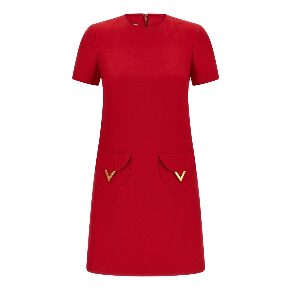 Valentino Garavani Women's Red Solid Crepe Couture Mini Dress - Short Dresses - 2XS - Dresses
