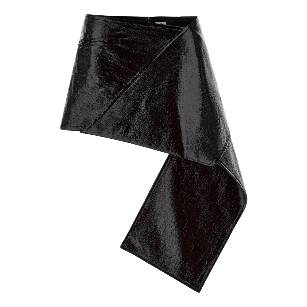 Courrèges Women's Black Fold Vinyl Mini Skirt