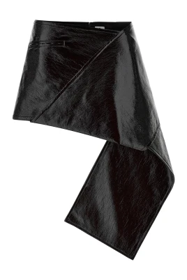 Fold Vinyl Mini Skirt