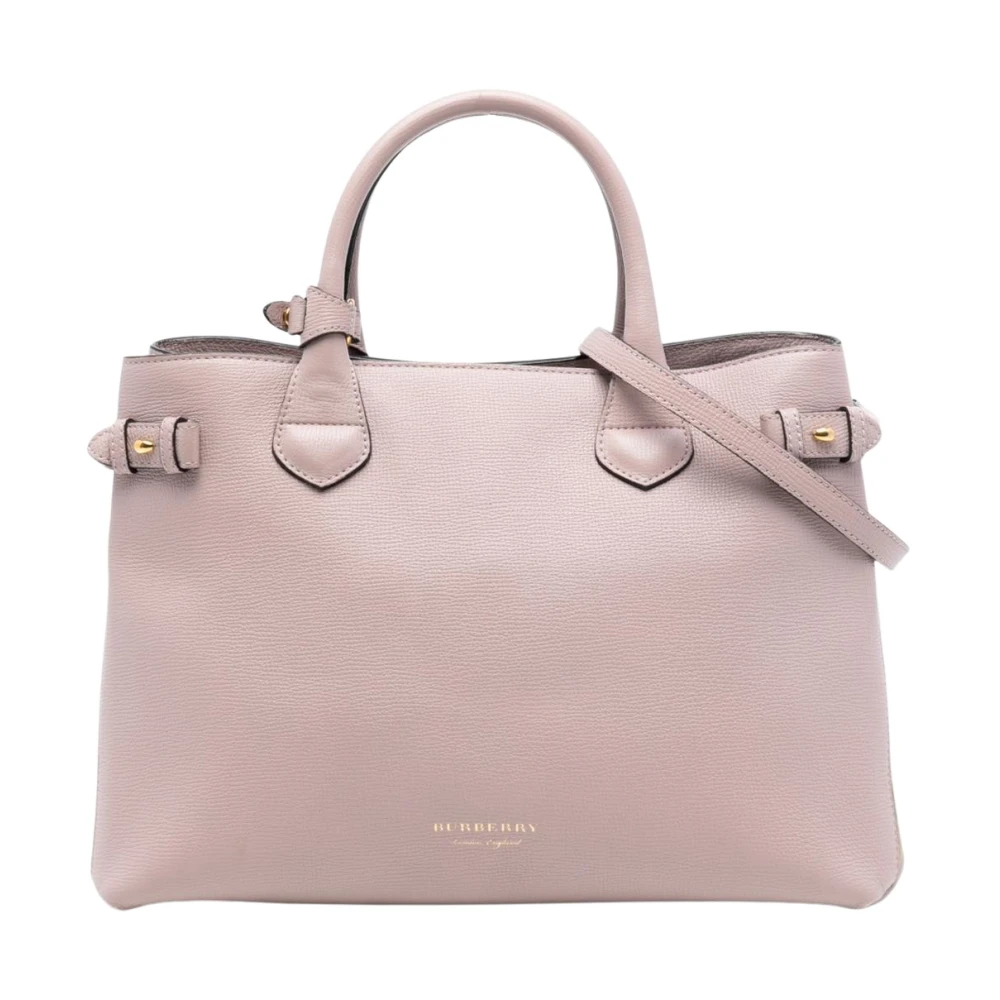 Burberry Vintage Women's Pink Pre-Owned Leather Top Handle Bag