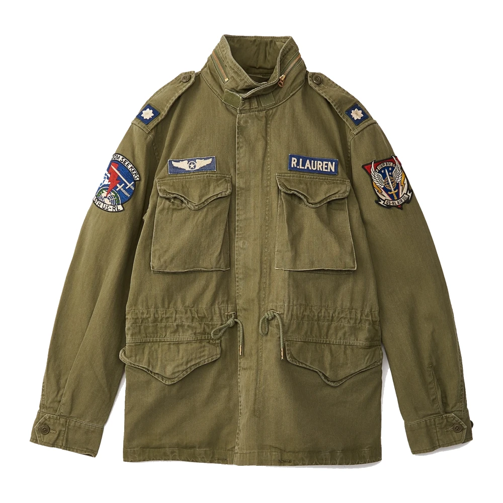 Ralph Lauren Combat gevoerde jas met patchdetail Green Heren