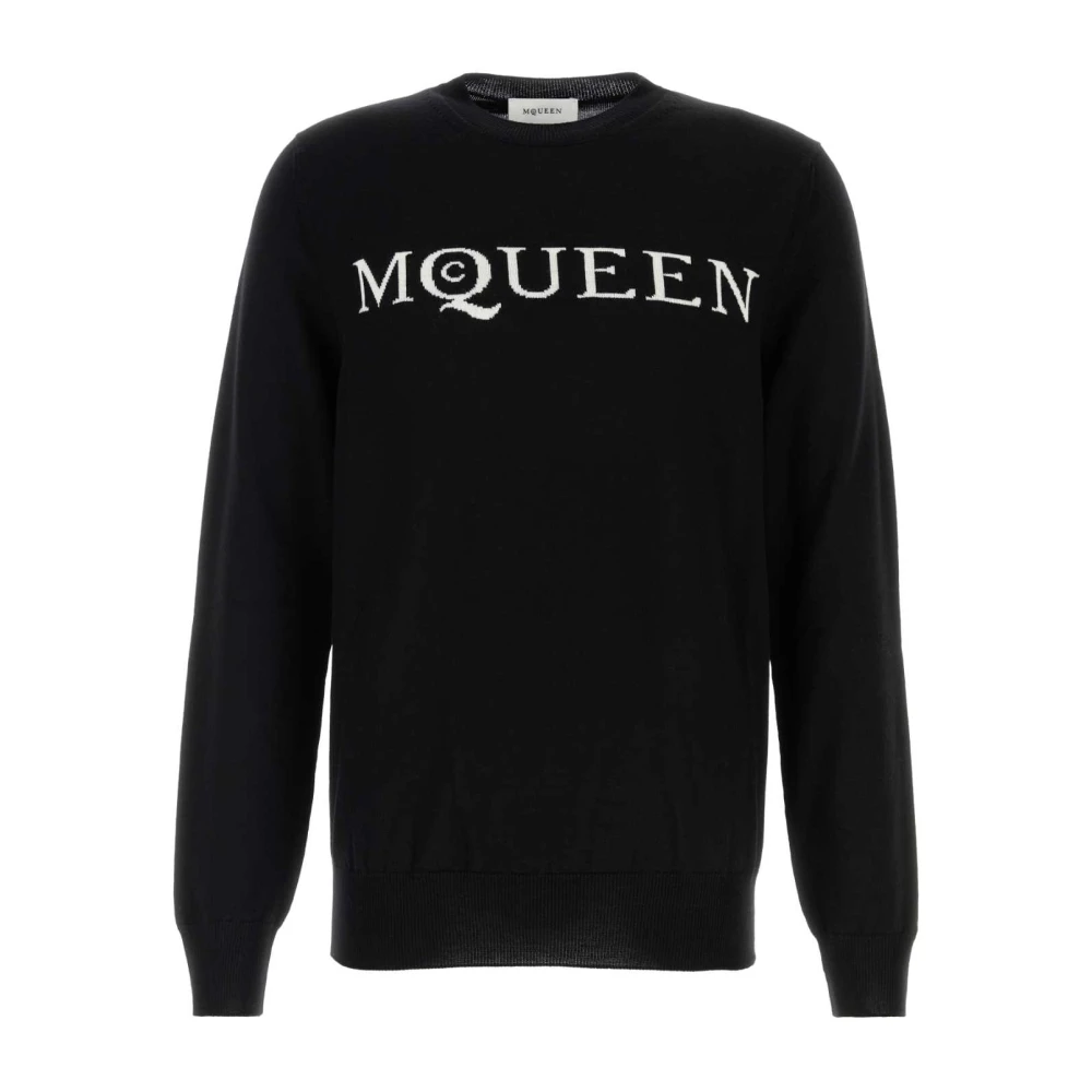 Alexander Mcqueen Men's Black Sweatshirts, L, Wool Jumper Knitwear