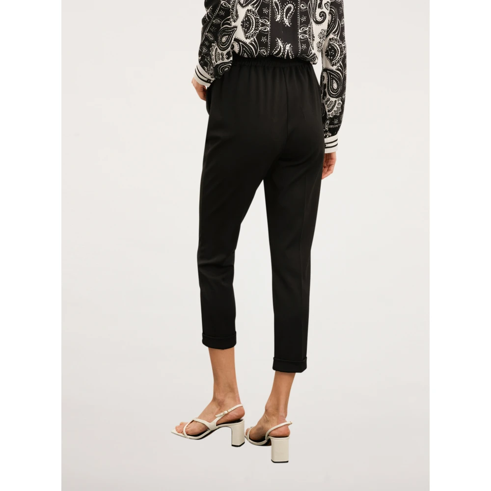 Motivi Flowing Scuba Crepe Joggers Black Dames