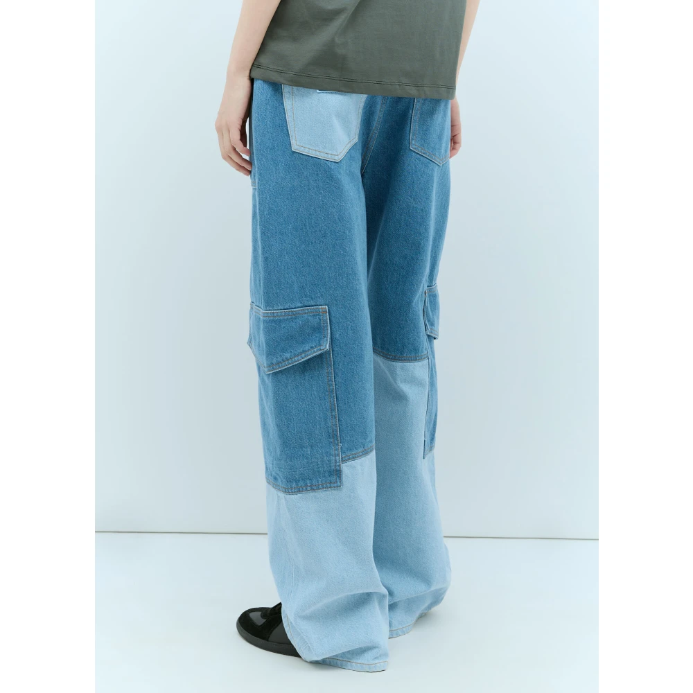 Ganni Contrastpanel Jeans Blue Dames
