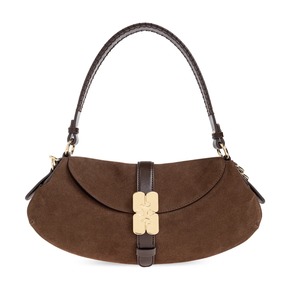 Ganni Women's Brown Shoulder Bags, One Size, Eco-Leather Shoulder Bag