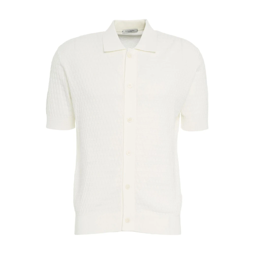 Paolo Pecora Witte Honingraat T-shirt voor mannen White Heren