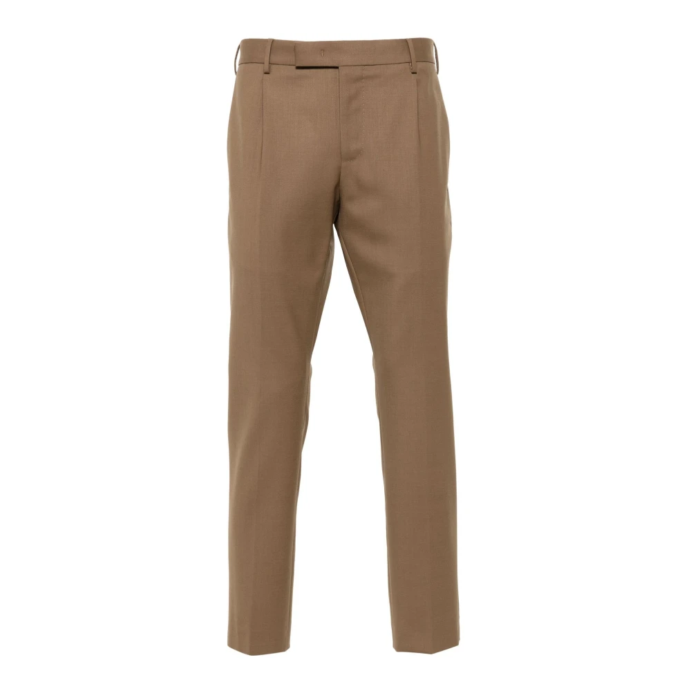 PT Torino Sartorial Wol Tabak Broek Brown Heren