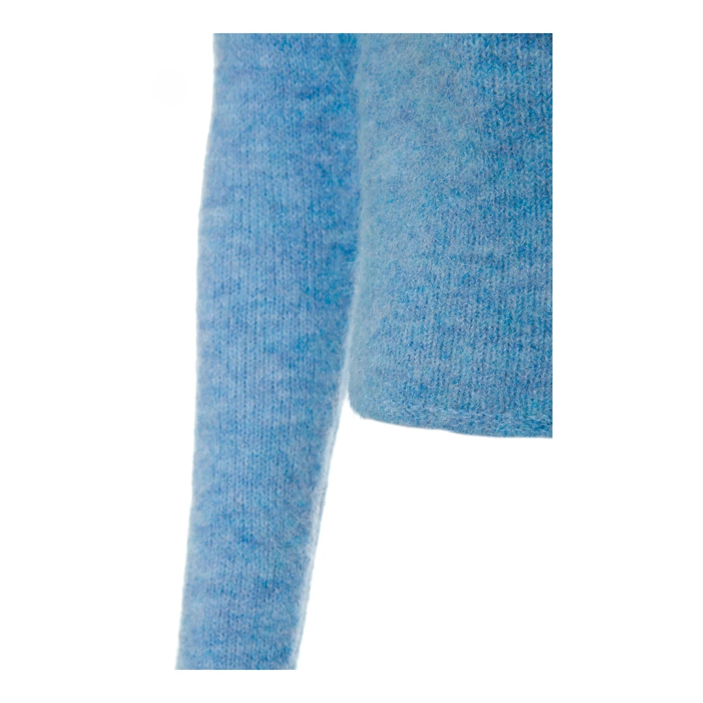 American vintage Gezellig Gebreide Trui met Ronde Hals Blue Dames