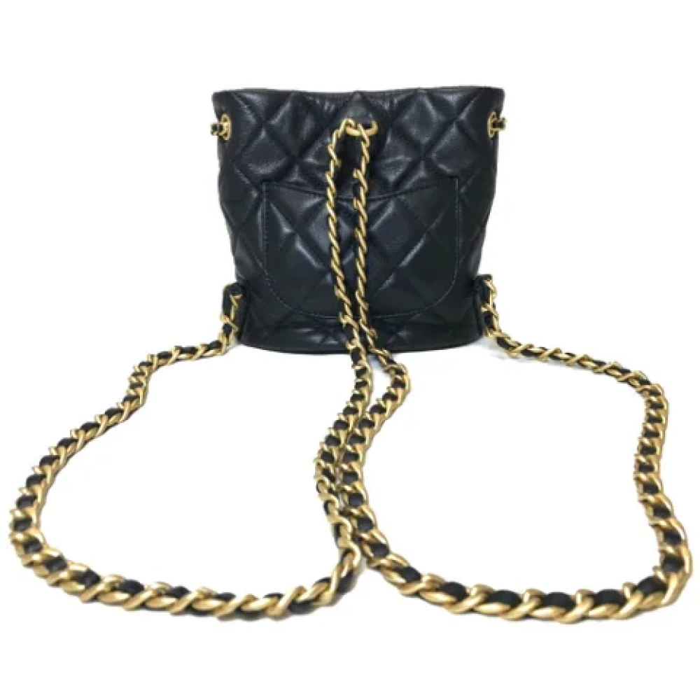 Chanel Vintage Pre-owned Leather shoulder-bags Black Dames