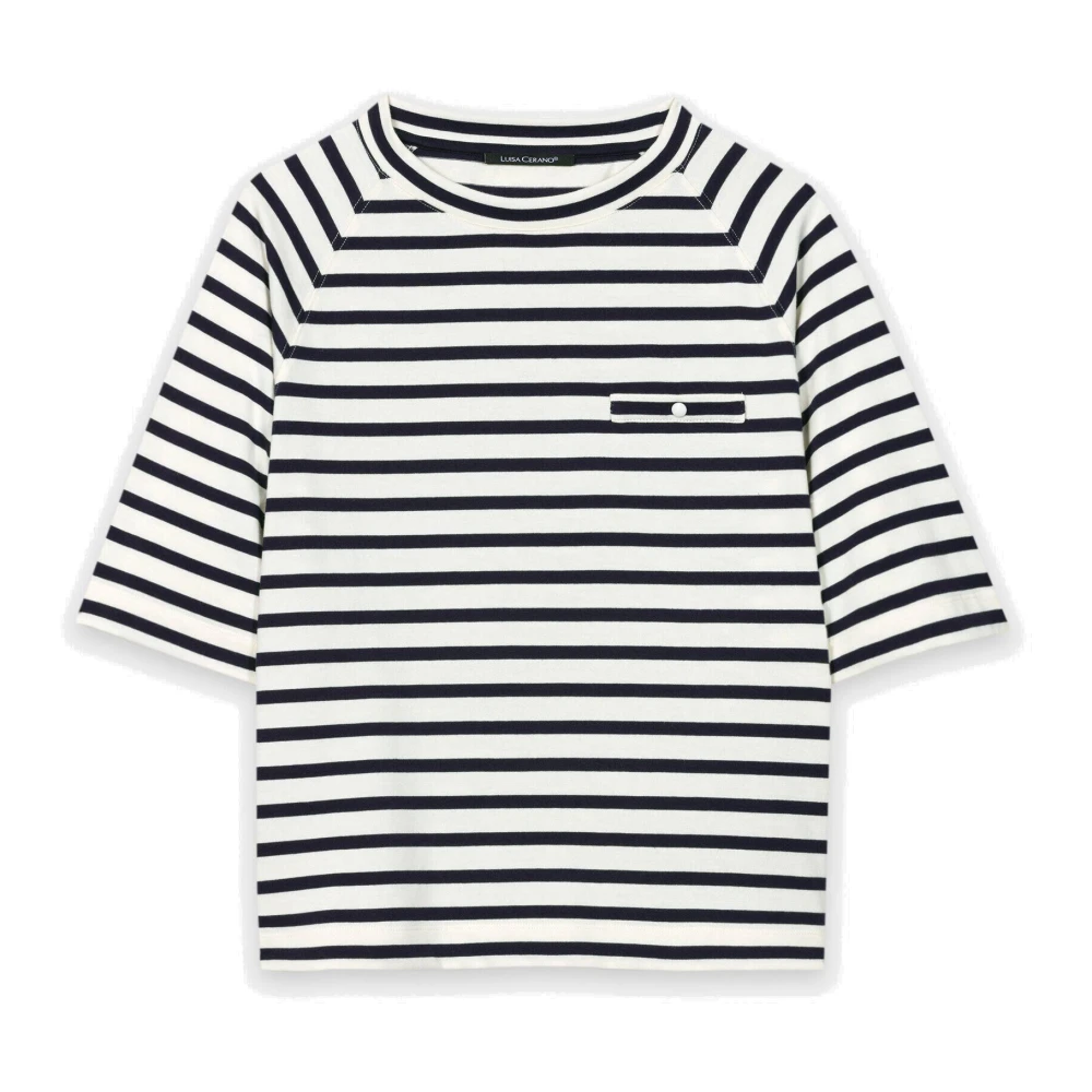 Luisa Cerano Women's Multicolor T-Shirts, M, Striped T-Shirt