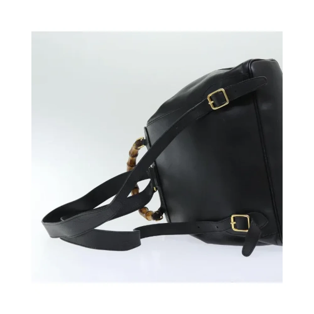 Gucci Vintage Pre-owned Leather backpacks Black Dames