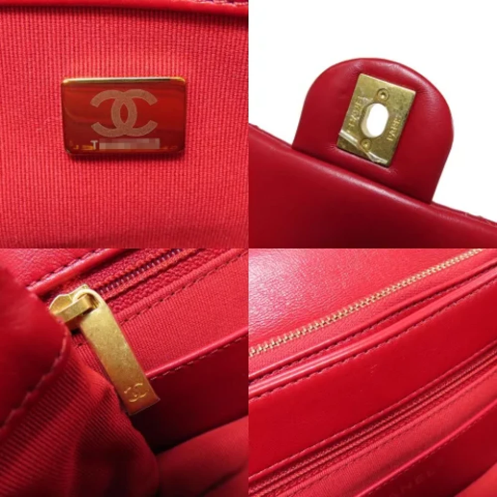 Chanel Vintage Pre-owned Leather chanel-bags Red Dames