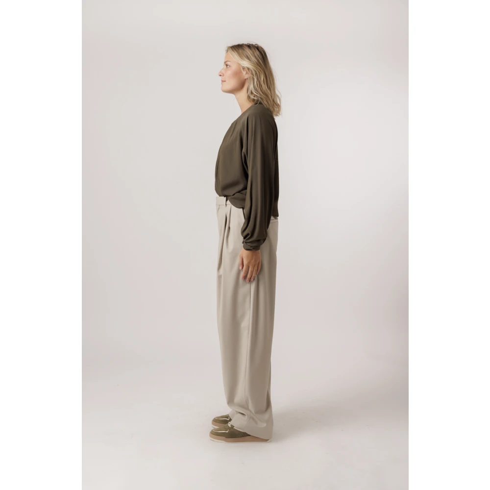 drykorn Groene Geplooide Blouse Oversized Fit Green Dames