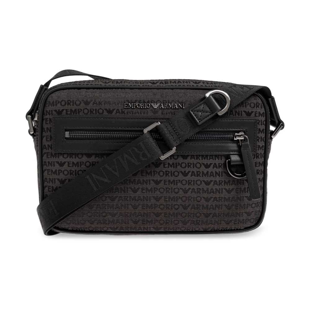 Emporio Armani Schoudertas met monogram Black Heren