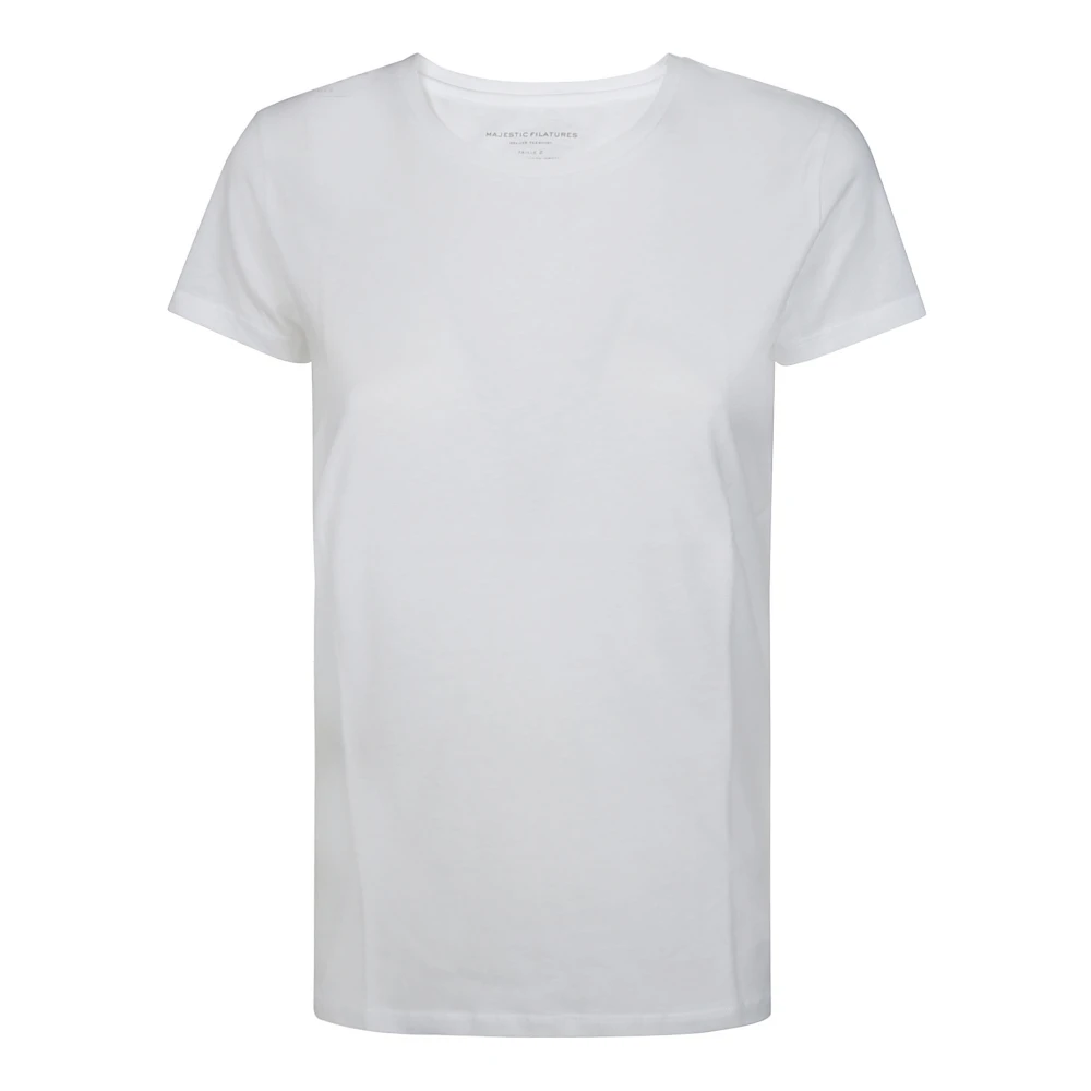 Majestic filatures Casual Jamie T-shirt met ronde hals White Dames