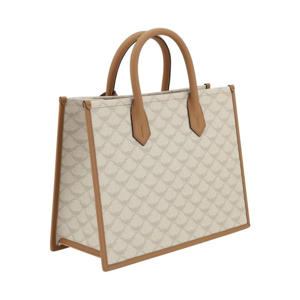 MCM Verstelbare Geometrische Handtas met Schouderband Beige Dames