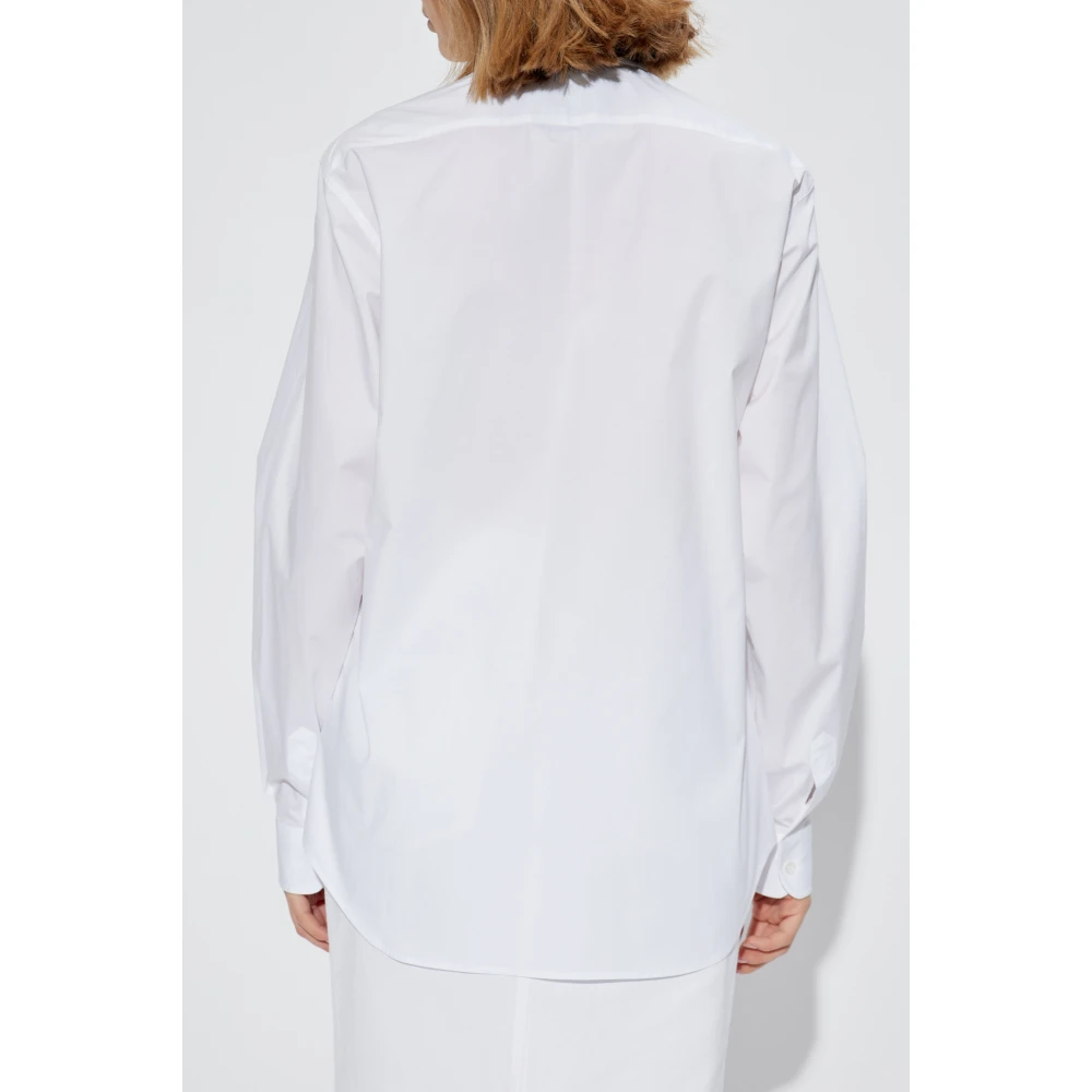 Moschino Katoenen shirt met geborduurd logo White Dames