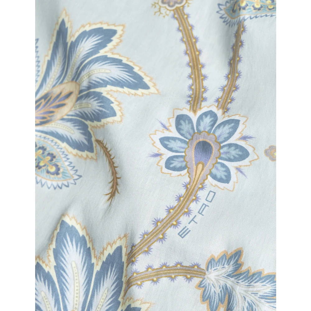 ETRO Blauw Paisley Print Katoenen Overhemd Multicolor Heren