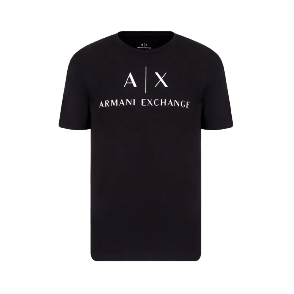 Armani Exchange Herr Svart Toppar Xs, Bomull, Milano T-Shirt Bomull