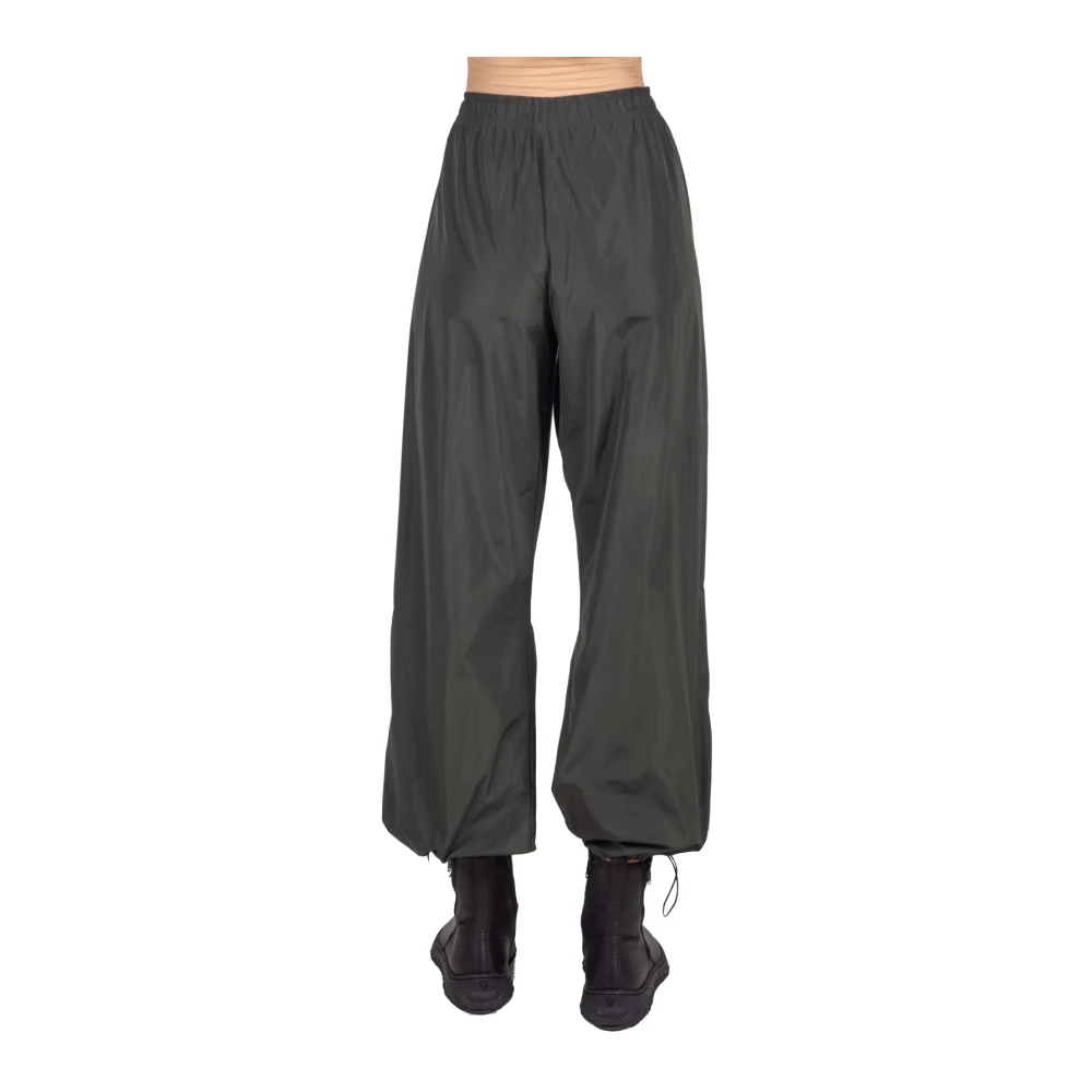 Liviana Conti Donkergroene Taffeta Trekkoordbroek Green Dames
