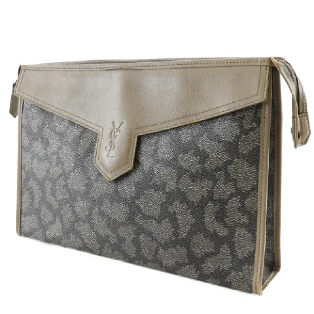 Yves Saint Laurent Vintage Pre-owned Leather clutches Brown Dames
